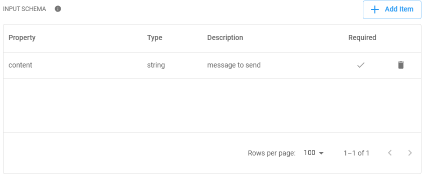 Input schema example